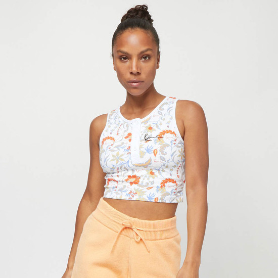 Karl Kani Γυναικεία αμάνικη μπλούζα Chest Signature Flower Crop Top